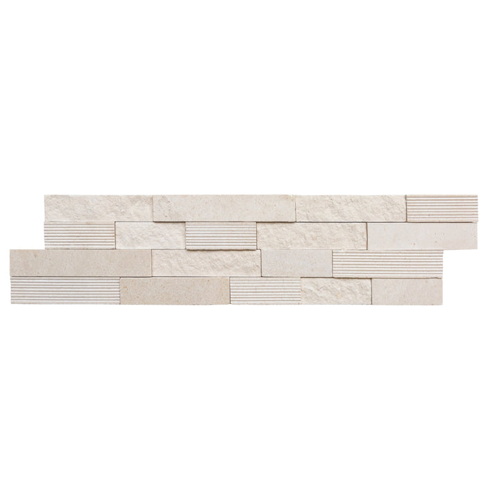 Piedra Caliza Ledger 3D Panel 6"x24" Multi Surface Natural Limestone Wall Tile - Belair Collection