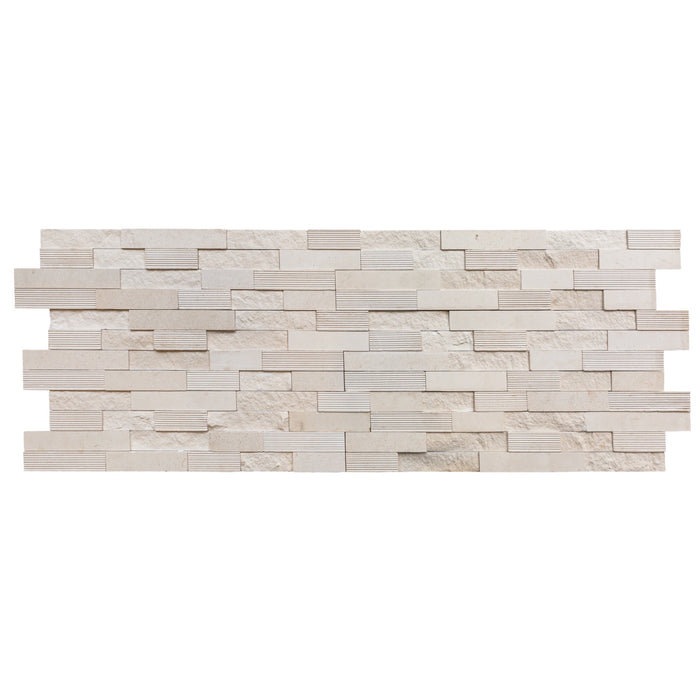 Piedra Caliza Ledger 3D Panel 6"x24" Multi Surface Natural Limestone Wall Tile - Belair Collection