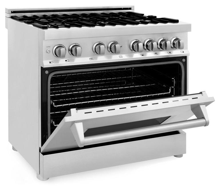 ZLINE Appliance Package - 36 in. Dual Fuel Range, Range Hood, Microwave Drawer, 3KP-RARH36-MW