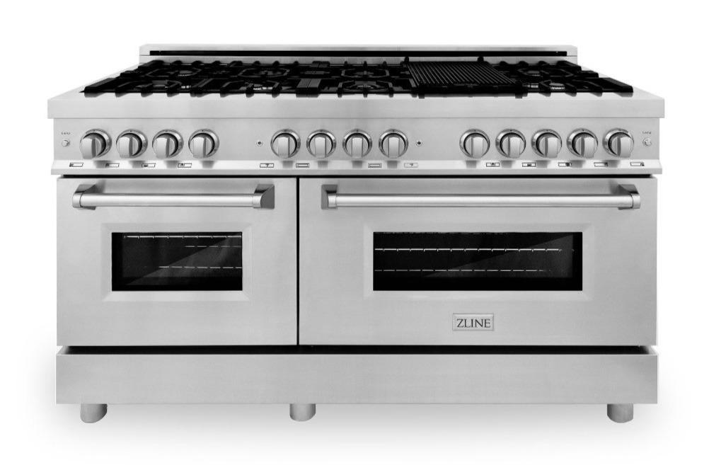 ZLINE 60 in. Dual Fuel Range & 60 in. Range Hood Appliance Package, 2KP-RARHC60