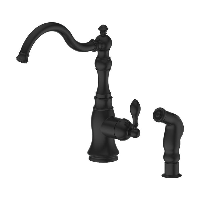 ZLINE Rembrandt Single Handle Kitchen Faucet and Side Sprayer in Matte Black (REM-KF-MB)