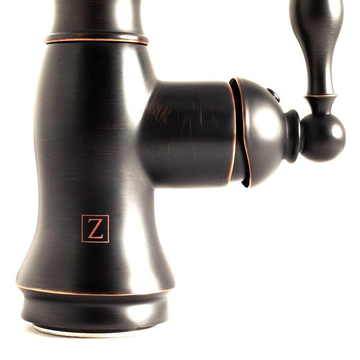 ZLINE Rembrandt Single Handle Kitchen Faucet and Side Sprayer in Oil Rubbed Bronze (REM-KF-ORB)