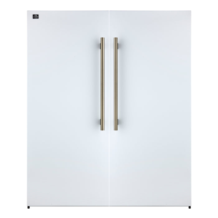 Forno Maderno 2-28-Inch Wide Convertible Refrigerator/Freezer in White, Decorative Trim, 27.2 cu.ft, 84-Inch High, ENERGY STAR Certified