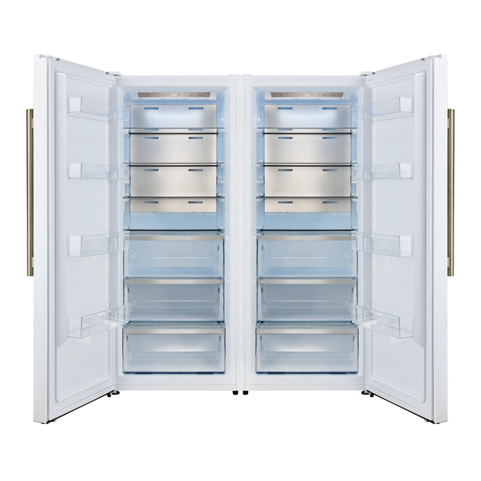 Forno Maderno 2-28-Inch Wide Convertible Refrigerator/Freezer in White, Decorative Trim, 27.2 cu.ft, 84-Inch High, ENERGY STAR Certified