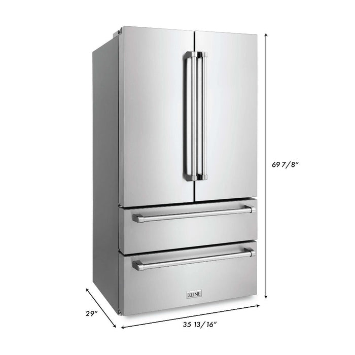 ZLINE Kitchen Package with Refrigeration, 30 in. Stainless Steel Rangetop, 30 in. Range Hood, 30 in. Single Wall Oven and 24 in. Tall Tub Dishwasher (5KPR-RTRH30-AWSDWV)