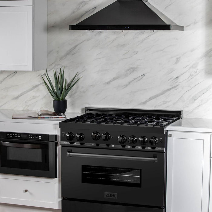 ZLINE Appliance Set – 36" Range,  Range Hood, Microwave, Dishwasher, AS-RAB-36-3