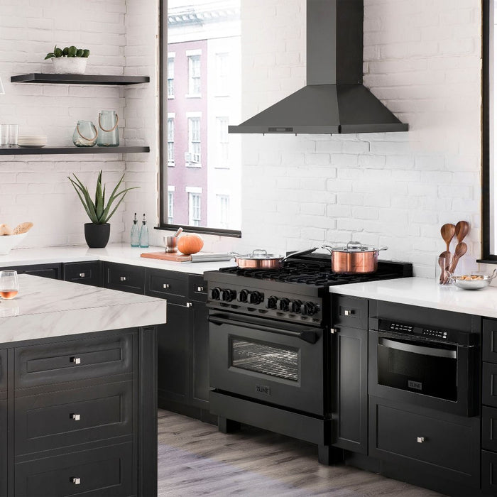 ZLINE Appliance Set – 36" Range,  Range Hood, Microwave, Dishwasher, AS-RAB-36-3