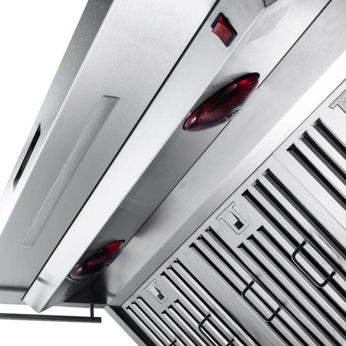 Forno Savona 48-Inch Wall Mount Range Hood, Baffle Filters, Backsplash Included