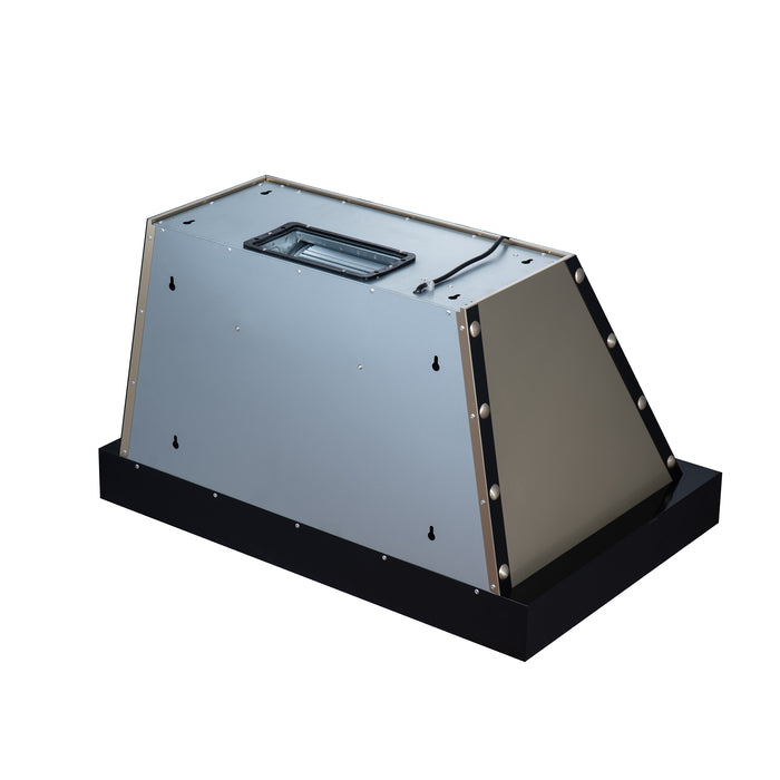 Valente 36" Range Hood in Black with 427 CFM, 3 speeds, Dishwasher safe Baffle filters, LED Lights and Remote Control