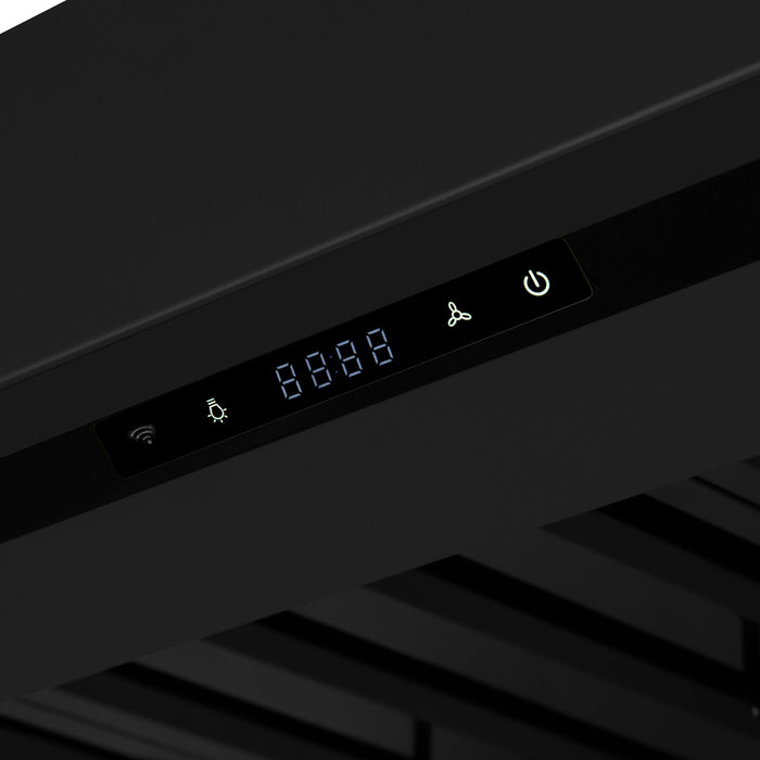 Valente 36" Range Hood in Black with 427 CFM, 3 speeds, Dishwasher safe Baffle filters, LED Lights and Remote Control
