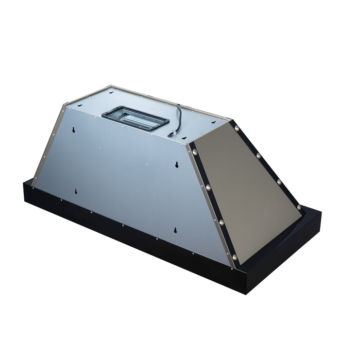 Valente 48" Range Hood in Black with 304 CFM, 3 speeds, Dishwasher safe Baffle filters, LED Lights and Remote Control