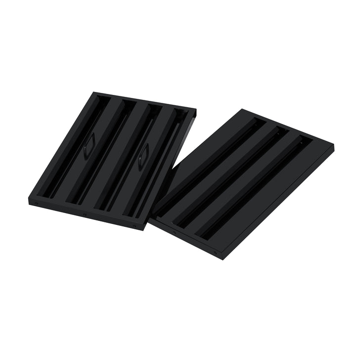 Valente 48" Range Hood in Black with 304 CFM, 3 speeds, Dishwasher safe Baffle filters, LED Lights and Remote Control