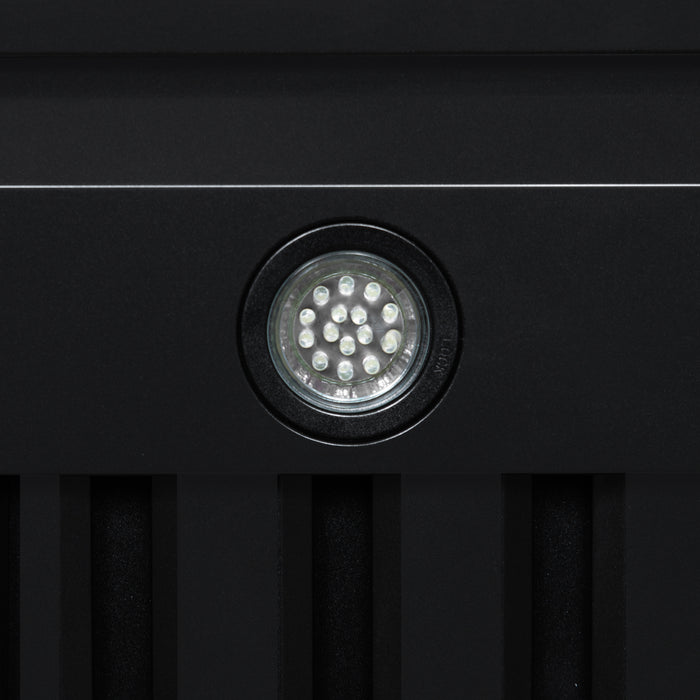 Valente 48" Range Hood in Black with 304 CFM, 3 speeds, Dishwasher safe Baffle filters, LED Lights and Remote Control