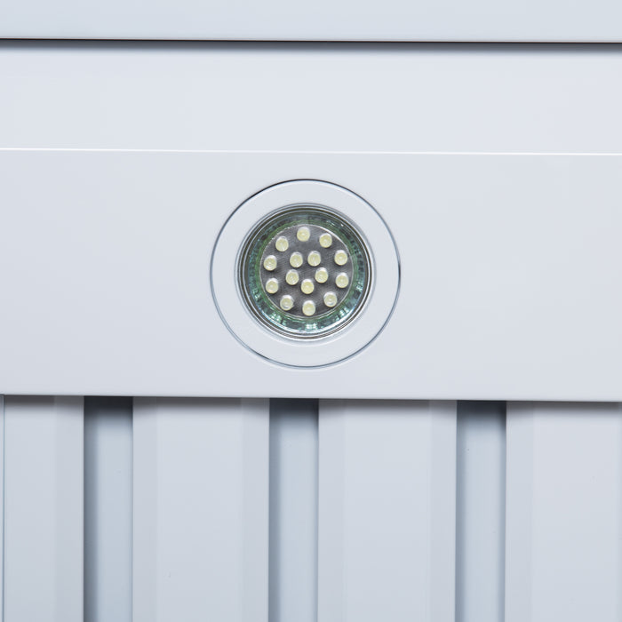 Valente 48" Range Hood in White with 304 CFM, 3 speeds, Dishwasher safe Baffle filters, LED Lights and Remote Control