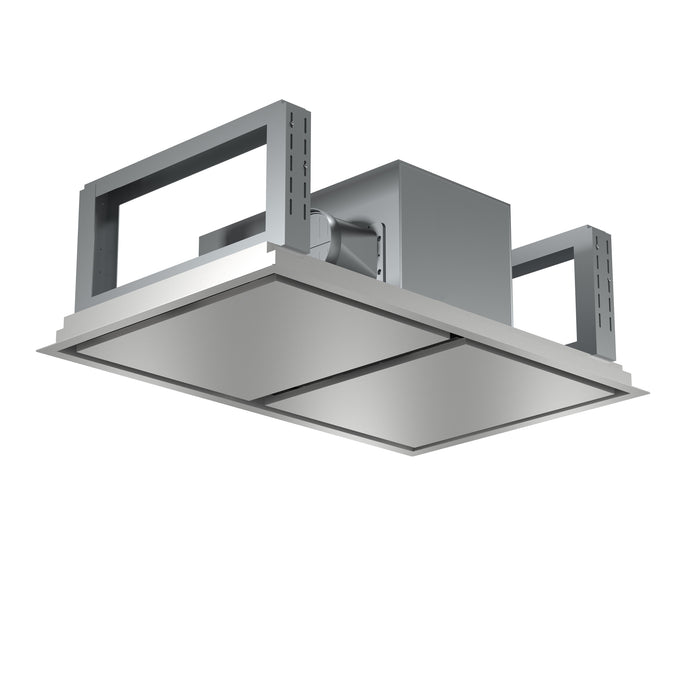 FORNO Arezzo 44-Inch Recessed Ceiling Range Hood, Dual Motors, 1200 CFM, Hybrid Filters, Remote Control