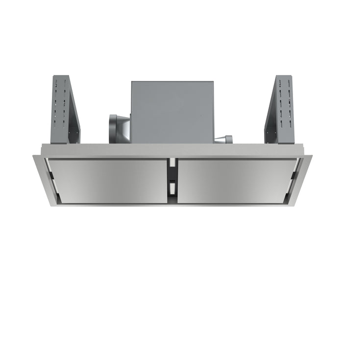 FORNO Arezzo 44-Inch Recessed Ceiling Range Hood, Dual Motors, 1200 CFM, Hybrid Filters, Remote Control