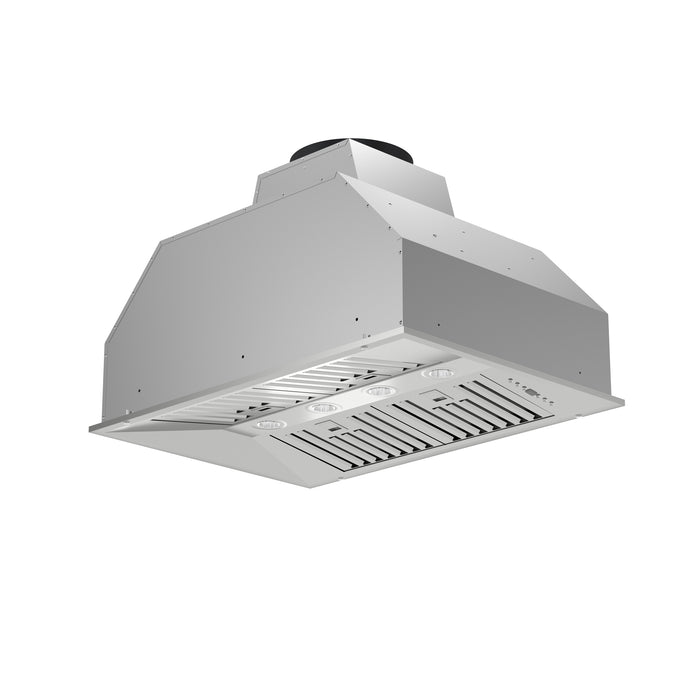 Forno Altilia 36-Inch Insert Range Hood, Stainless Steel, LED Lighting, Baffle Filters