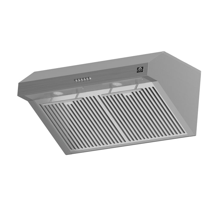 Forno Bari Espresso 30-Inch Under Cabinet Range Hood, Stainless Steel, 600 CFM, LED Lighting, Dishwasher-Safe Baffle Filters, 3-Speed Fan Control