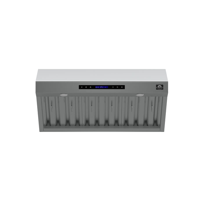 Forno Palazzo 36-Inch Wall Mounted Range Hood, Stainless Steel, Heavy Duty Baffle Filters, Remote Control