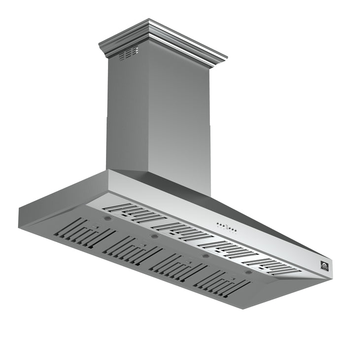 Forno Orvieto 60-Inch Wall Mount Range Hood, LED Lighting, Heavy Duty, Stainless Steel