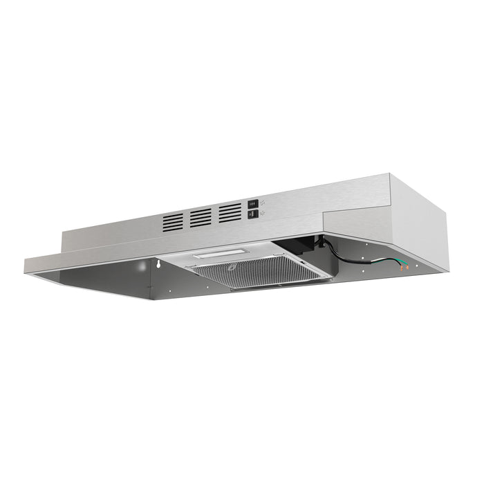 Forno Cappa 30-Inch Under Cabinet Range Hood, Stainless Steel, 200 CFM, Convertible, LED Lighting