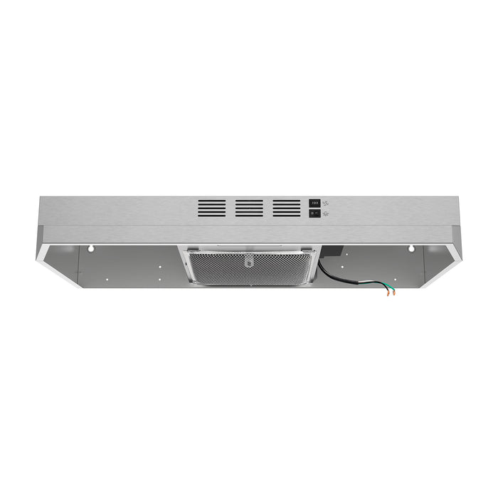 Forno Cappa 30-Inch Under Cabinet Range Hood, Stainless Steel, 200 CFM, Convertible, LED Lighting