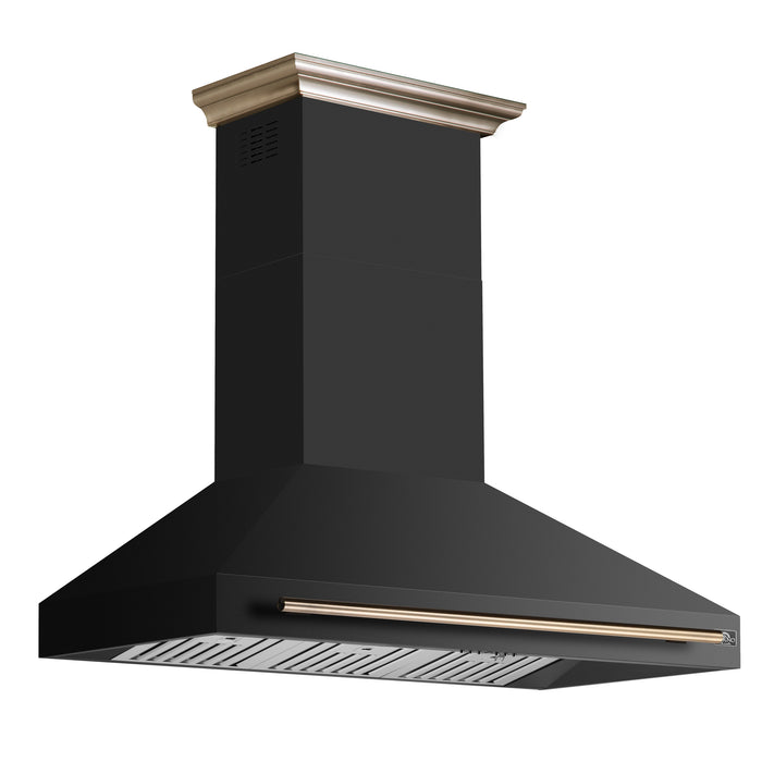 Forno Aria 48 Inch Wall-Mounted Range Hood in Black