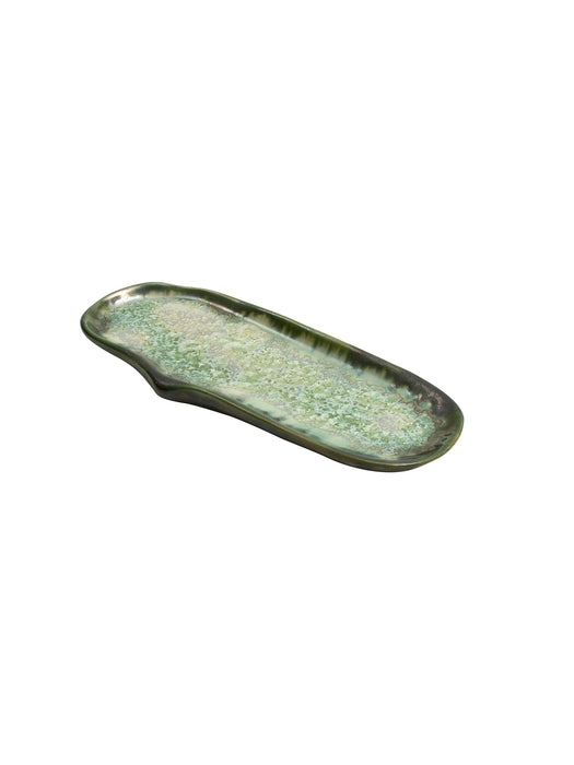 Mint and Charcoal Razor Clam Plates
