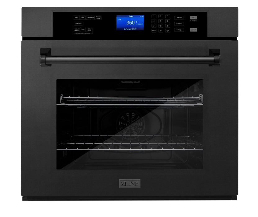 ZLINE Appliance Package - 24" Microwave Oven and 30" Wall Oven, 2KP-MW24-AWS30BS