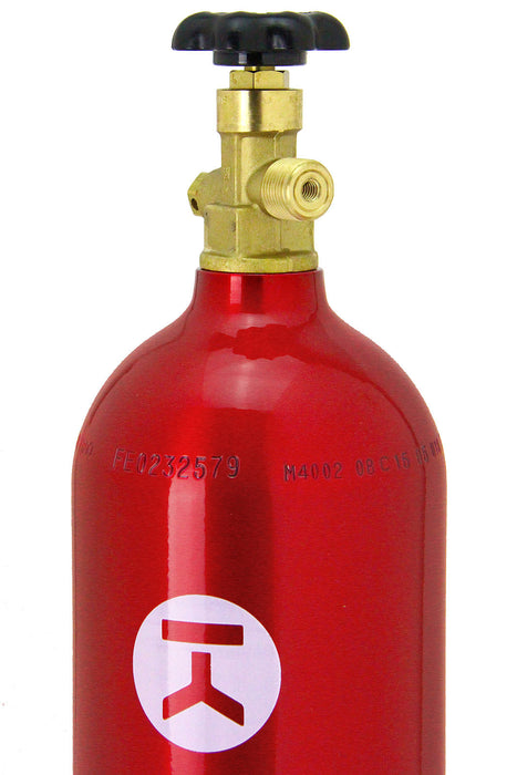 5 lb. Aluminum CO2 Tank with Electric Red Epoxy Finish