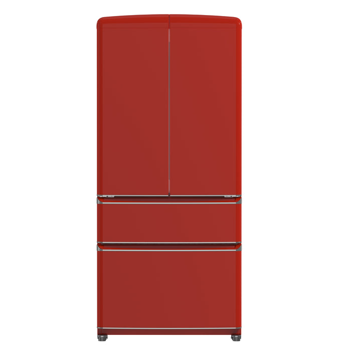 Forno Luigi 33-Inch French Door Refrigerator, 18 cu.ft, Red Finish, Handle-Free Design, ENERGY STAR Certified