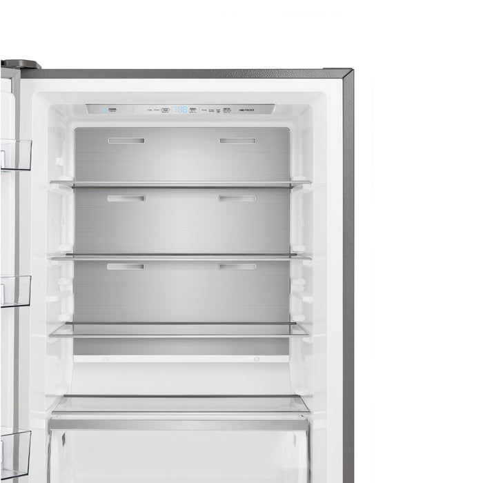 FORNO Maderno 28" Left Swing Convertible Freestanding Refrigerator/Freezer in Stainless Steel 13.6 cu.ft.