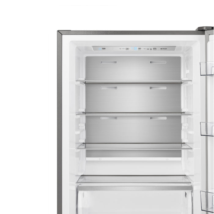 FORNO Maderno 28" Right Swing Convertible Freestanding Refrigerator/Freezer in Stainless Steel 13.6 cu.ft.