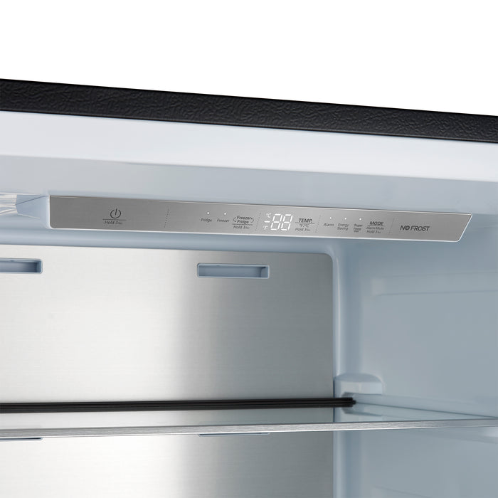 Forno Maderno 28-Inch Built-In Convertible Refrigerator in Black with Antique Brass Handle, 13.6 cu.ft. Right Swing with Decorative Grill - 32-Inch Wide