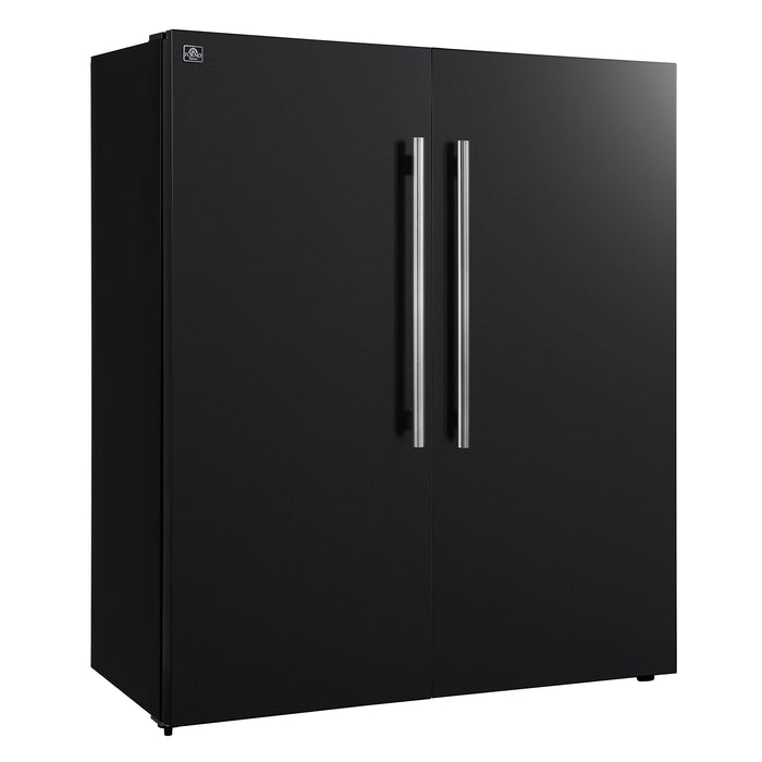 Forno Maderno 2-28-Inch Wide Convertible Refrigerator/Freezer in Black, Decorative Trim Grill, 27.2 cu.ft, 84-Inch High, ENERGY STAR Certified