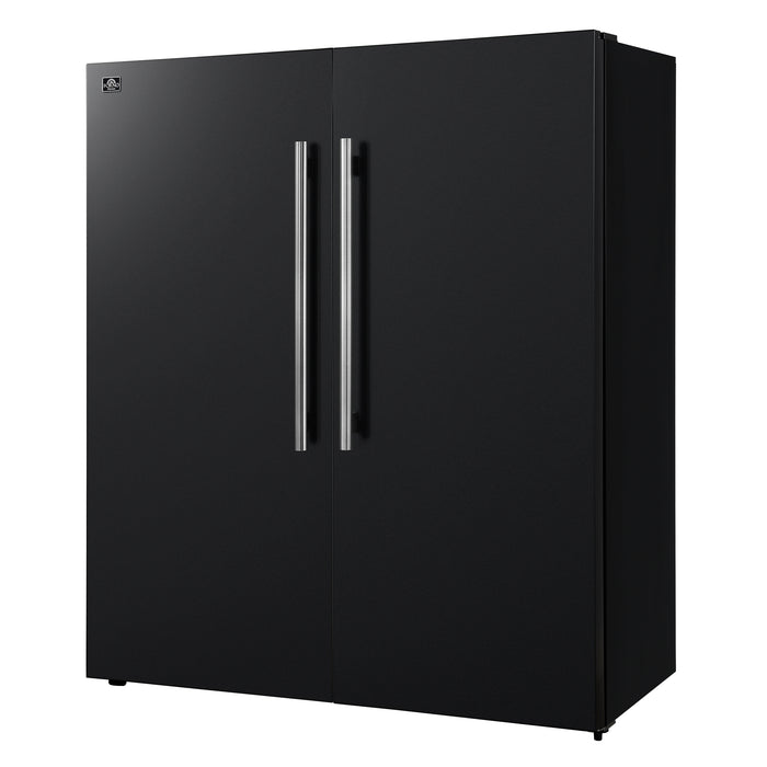 Forno Maderno 2-28-Inch Wide Convertible Refrigerator/Freezer in Black, Decorative Trim Grill, 27.2 cu.ft, 84-Inch High, ENERGY STAR Certified