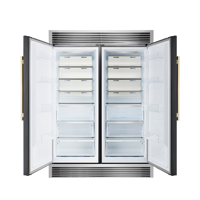 Forno Maderno 2-28-Inch Wide Convertible Refrigerator/Freezer in Black, Decorative Trim Grill, 27.2 cu.ft, 84-Inch High, ENERGY STAR Certified