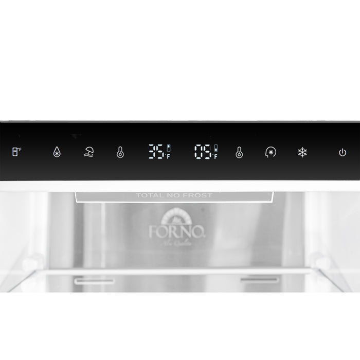 Custodia 48" Bottom Freezer combo, 20.6 cf., Ice Maker, Total No frost, Black, Antique Brass handles