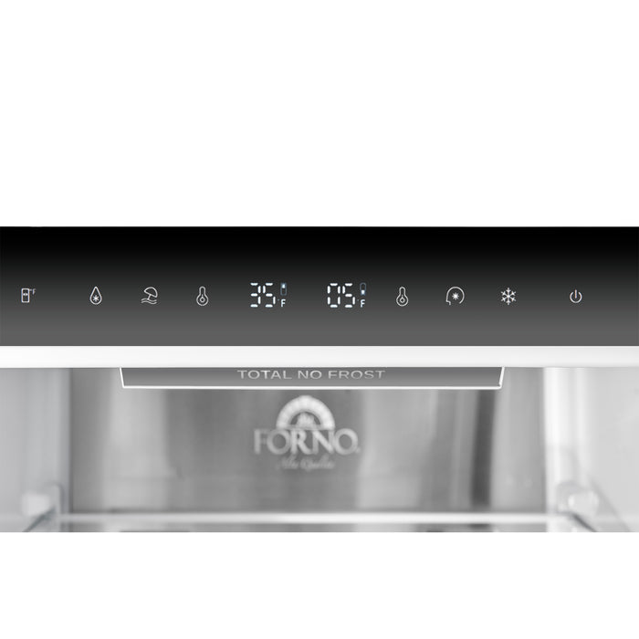 Custodia 24" Bottom Freezer, 10.3 cf., Right Swing, Total No frost, Black, Antique Brass handles