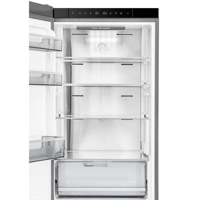 Custodia 24" Bottom Freezer, 10.3 cf., Left Swing, Ice Maker, Total No frost, Stainless Steel handles