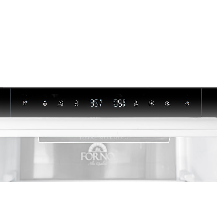 Custodia 48" Bottom Freezer combo, 20.6 cf., Ice Maker, Total No frost, White, Antique Brass handles