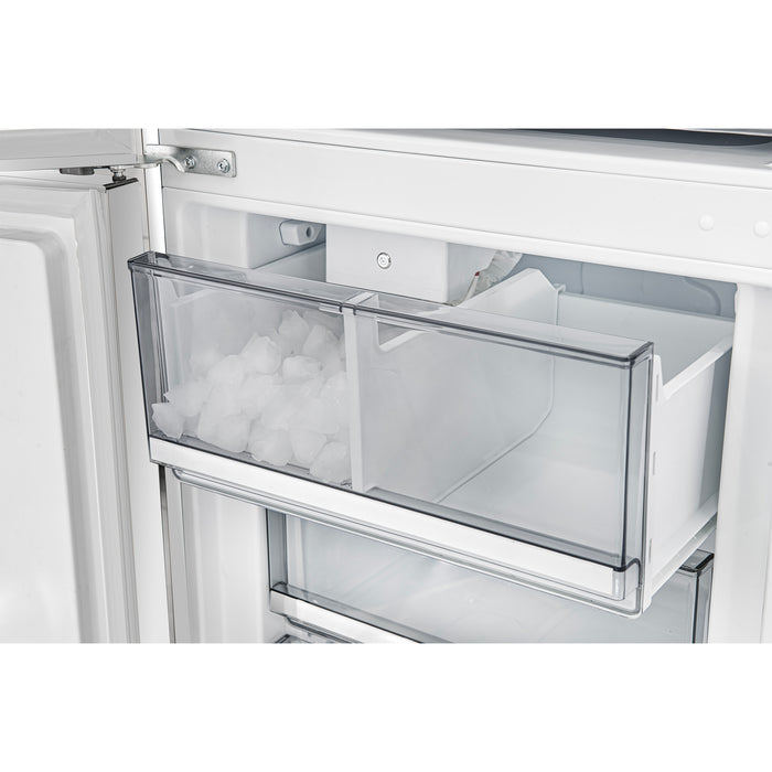 Custodia 48" Bottom Freezer combo, 20.6 cf., Ice Maker, Total No frost, White, Antique Brass handles