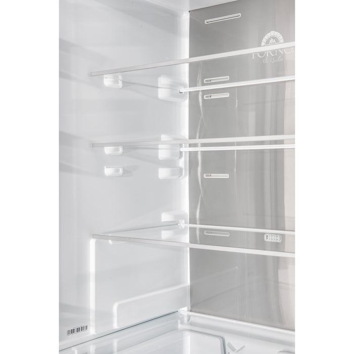 Custodia 48" Bottom Freezer combo, 20.6 cf., Ice Maker, Total No frost, White, Antique Brass handles
