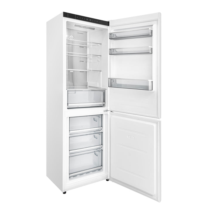 Custodia 24" Bottom Freezer, 10.3 cf., Right Swing, Total No frost, White, Antique Brass handles