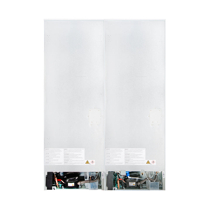 Custodia 48" Bottom Freezer combo, 20.6 cf., Ice Maker, Total No frost, White, Antique Brass handles
