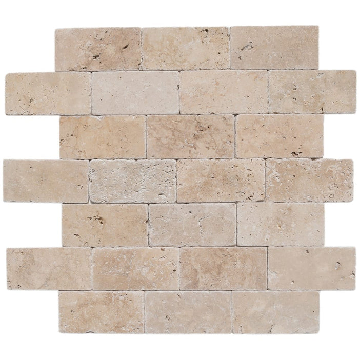 Riverbed Walnut Travertine Tumbled Floor and Wall Tile - Livfloors Collection