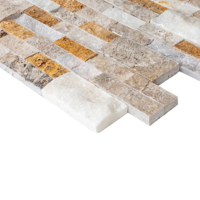 Riverrock Ledger 3D Panel 6"x24" Split-face Natural Wall Tile - Belair Collection