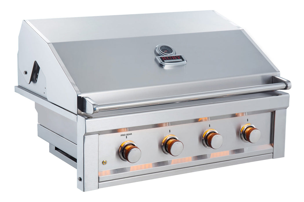 Sunstone Ruby 36-Inch 4-Burner Built-In Propane Gas Grill With Pro-Sear RUBY4B-LP