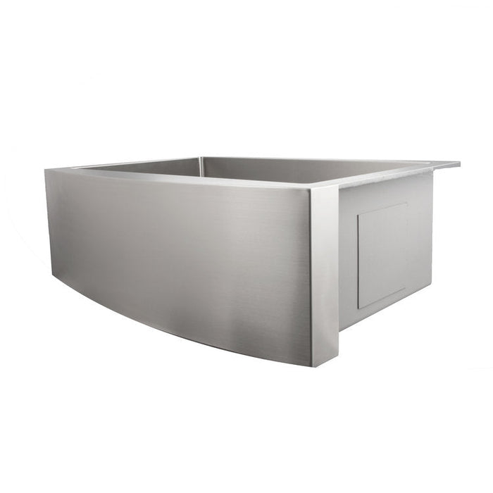 ZLINE Zermatt 30 in. Farmhouse Apron Mount Single Bowl Stainless Steel Kitchen Sink with Bottom Grid (SAS-30)