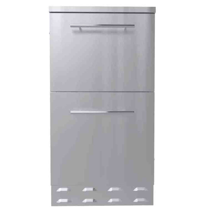 Sunstone 18″Combo Paper Towel Holder/Cutlery Drawer with Cutting Board & Insulated Ice Chest Dry Storage Drawer with Drain – SBC18DPIC
